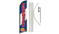 Pupusas  Superknit Polyester Swooper Flag Size 11.5ft by 2.5ft & 6 Piece Pole & Ground Spike Kit