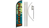 Halloween Store  Superknit Polyester Swooper Flag Size 11.5ft by 2.5ft & 6 Piece Pole & Ground Spike Kit