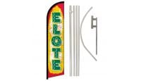 Elote Superknit Polyester Swooper Flag Size 11.5ft by 2.5ft & 6 Piece Pole & Ground Spike Kit