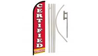 Certified Pre-Owned Superknit Polyester Swooper Flag Size 11.5ft by 2.5ft & 6 Piece Pole & Ground Spike Kit