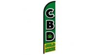 CBD Sold Here Superknit Polyester Windless Flag Size 11.5ft by 2.5ft