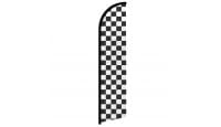 Black & White Checkered Superknit Polyester Windless Flag Size 11.5ft by 2.5ft