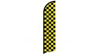 Yellow & Black Checkered Windless Banner Flag