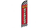 Auto Stereos (Red Checkered) Windless Banner Flag