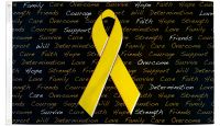 Yellow Ribbon Inscriptions Printed Polyester Flag 3ft by 5ft